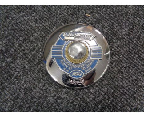 A vintage motor car badge - R H Patterson Ford Newcastle upon Tyne 