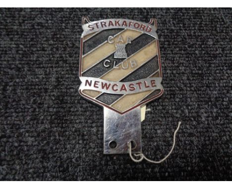 A vintage motor car badge - Strakaford car club Newcastle 