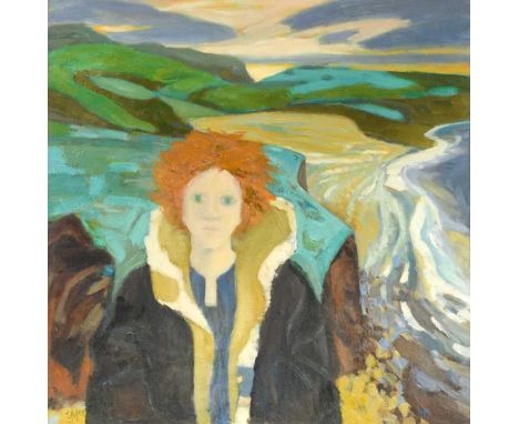 § Ursula McCannell ARCA, WICA (1923-2015) Study for Old Woman on the Cliff, 2003signed with monogram (lower left and lower ri