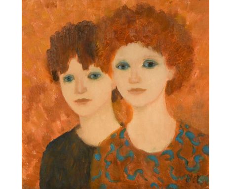 § Ursula McCannell ARCA, WICA (1923-2015) Double portrait of two redheaded childrensigned with monogram (lower right)oil on c