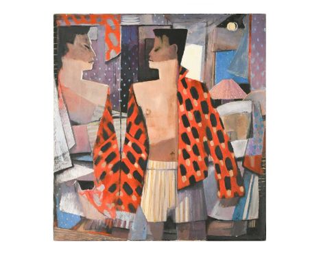 § Neil Canning (1960-) Abstract portrait study of a man in pyjamasoil on canvas, unframed85.5 x 80.5cm