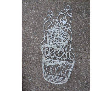 3x Graduating Metal Planter Baskets 