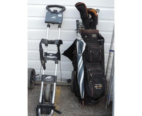 Golf Caddy and Clubs 