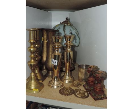 Quantity of Brassware and Lamp 