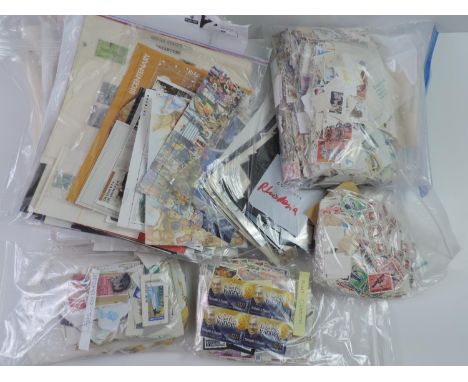 Large Box of Commonwealth Stamps in Packets, On Leaves and Stockcards - M/U - 1000s 