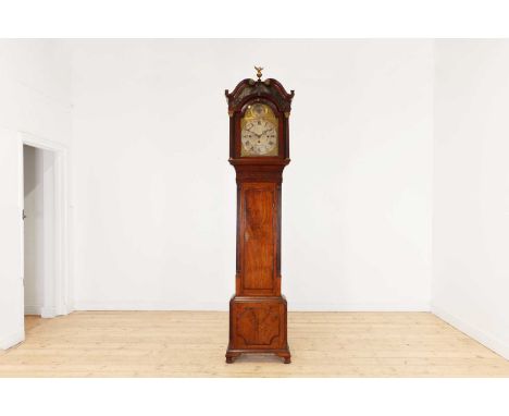 A George III mahogany longcase clock, by Robert Graves, Macclesfield, the arched brass face with 11.5in silvered dial and chi