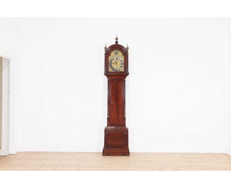 A George III mahogany musical eight-day longcase clock,by Robert Austen, Challock, the arched, brass dial with a silvered dia