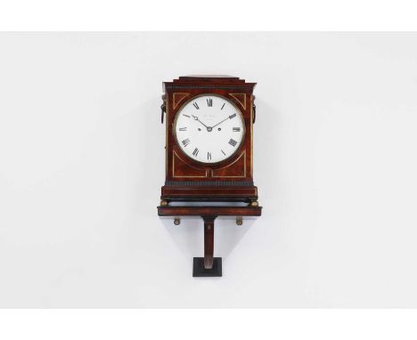 A George IV mahogany bracket clock by John Peterkin of London, c.1825, with all-over parcel-gilt and ebonised detail, with a 