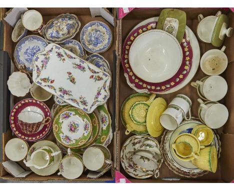 Miscellaneous ceramics, to include a miniature Shell ware blue printed earthenware dinner service, Grafton China floral tea s