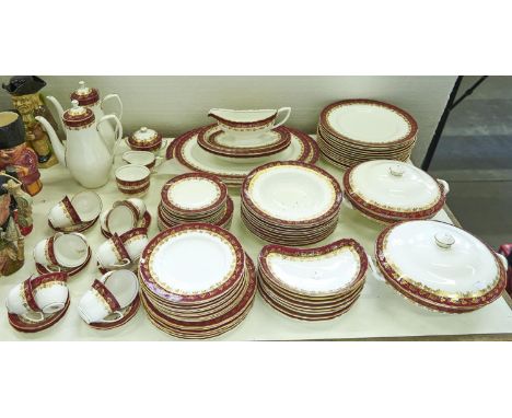A Royal Worcester bone china Arundel pattern dinner service, gilt printed mark  