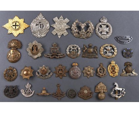 Miscellaneous British army cap badges, including Manchester Regiment, and other items (30)  