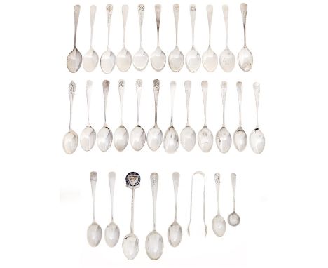 Miscellaneous English small silver flatware, principally tea and coffee spoons, including several sets, George V - Elizabeth 