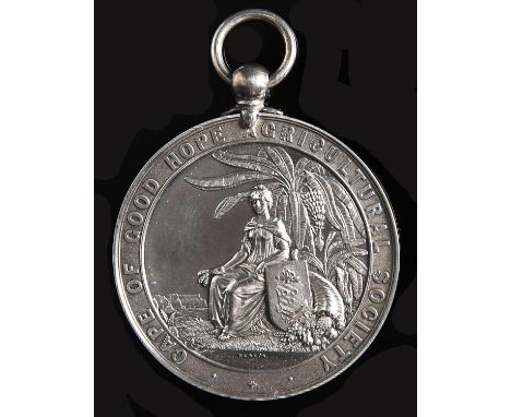 Africa Interest. Cape of Good Hope Agricultural Society silver medal, the reverse engraved Presented to J C Holding Esqre, la