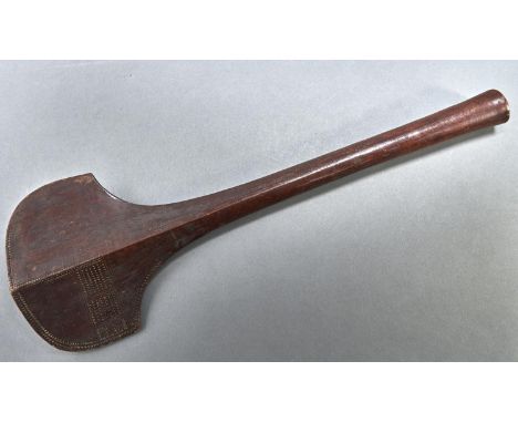 An Oceanic club, kinikini, Fiji, first half 20th c, the medial rib to both sides extending for about three quarters&nbsp; of 