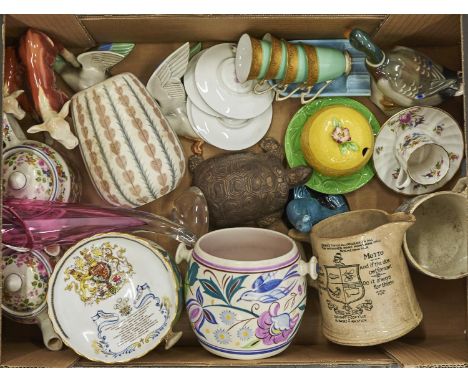 Miscellaneous ornamental ceramics, to include a 1950's mid century Poole pottery vase, Royal Worcester, etc  As a lot in good