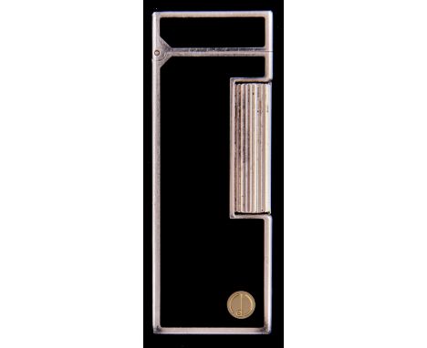 An Alfred Dunhill black lacquered and silver plated Rollagas cigarette lighter, ref RL2031, maker's booklet, card dated 2003 