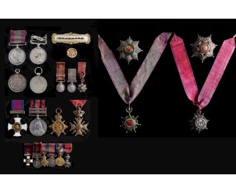 Anglo Boer War,&nbsp; WWI DSO part group, Distinguished Service Order GVR, Queen's South Africa medal, two clasps, Orange Fre