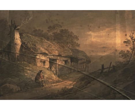 William Payne (1760-1830) - Cottage on the Road from Monmouth to Ross, watercolour, 13.5 x 20.5cm Provenance: Walker's Galler