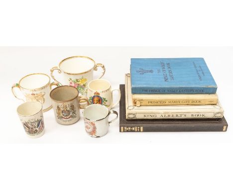 A collection of commemorative ware, to include a James MacIntyre &amp; Co mug and beaker, commemorating the coronation of Geo