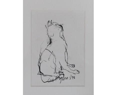 Julian Dyson (1936-2003), lithograph, Study of a cat, signed and dated '98 in the plate, 20 x 14cm