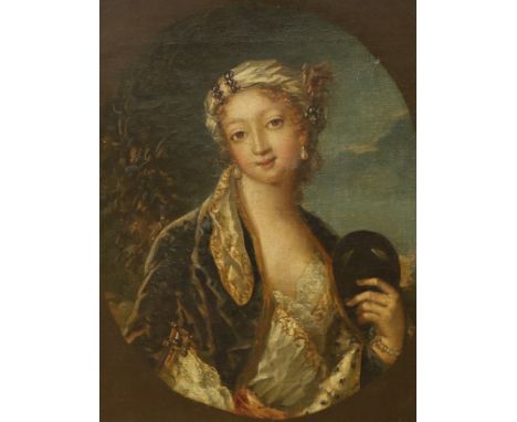 After Rosalba Carriera, (19th C.), oil on canvas, portrait of Felicita Sartori in Turkish costume, 30 x 23cm
