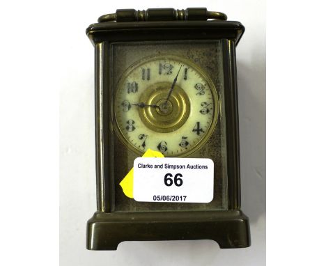 A brass cased carriage clock 