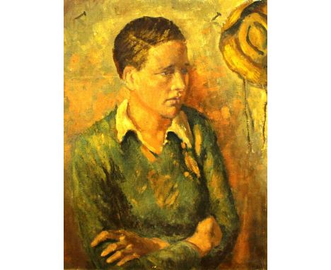 An unsigned oil on canvas portrait study