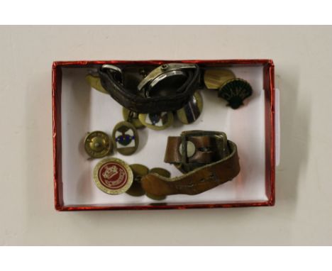 A pair of 9ct gold cufflinks; two wrist watches and various other cufflinks 