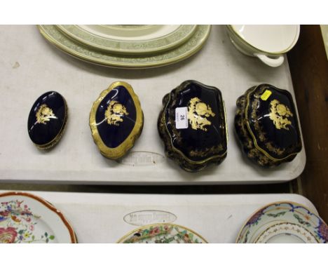 Four Limoges Castel trinket boxes 