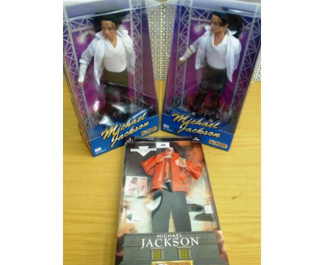 2 MICHAEL JACKSON DOLLS AND A MICHAEL JACKSON OUTFIT