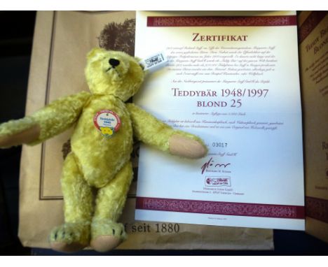 BOXED STEIFF 1997 REPLICA OF TEDDYBAR 1948 LIMITED EDITION OF 5000