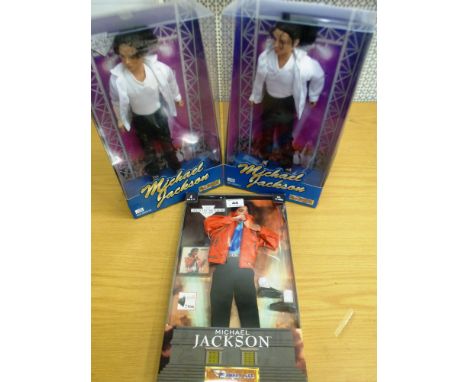 2 MICHAEL JACKSON DOLLS AND A MICHAEL JACKSON OUTFIT