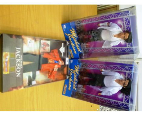 2 MICHAEL JACKSON DOLLS AND A MICHAEL JACKSON OUTFIT