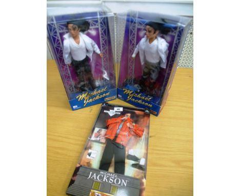2 MICHAEL JACKSON DOLLS AND A MICHAEL JACKSON OUTFIT