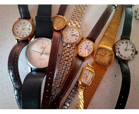 A group of 20th Century watches A/F to include a Tissot gold tone ladies watch, an early 20th Century ladies watch with white