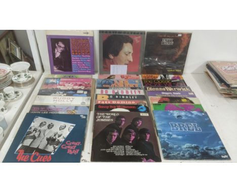 A collection of early rock and roll, country and western and rhythm and blues LPs and 45s from the 1950s onwards to include B