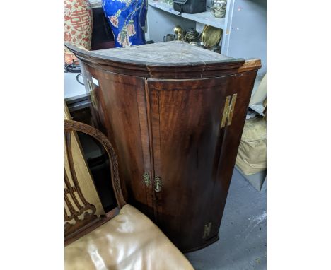 A mixed lot of furniture to include a 19th century French Louis Philippe Chemin de Fer commode de toilette, a Georgian bow fr