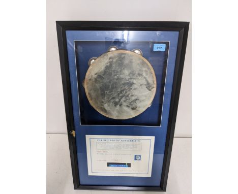 A GottaHaveIt.com framed & glazed, once signed Whitney Houston tambourine, signature now faded, with certificate of authentic