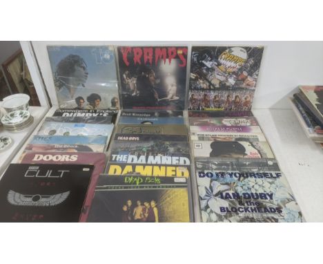 A collection of 1960s onwards rock and pop LPs to include The Doors, Elvis Costello, Bob Dylan, Ian Dury and the Blockheads, 