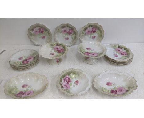 A late 19th century Limoges porcelain hand painted part dessert service A/F Location: 2If there is no condition report shown,