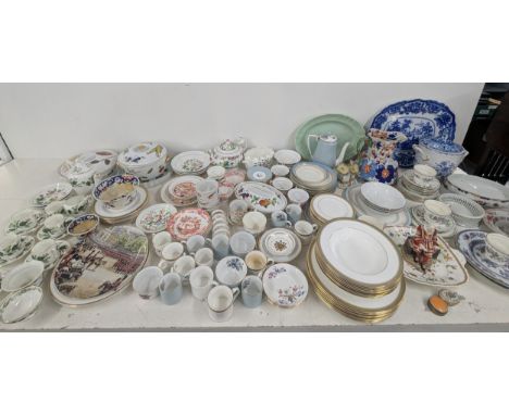 A large mixed lot of ceramics and collectables to include a Royal Doulton 'Yeomen of the Guard' figure Royal Worcester 'Woodl