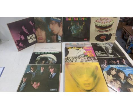 A group of thirteen Rolling Stones LPs to include 'Let it bleed', 'Through the past-darkly', 'No 2', 'Beggars banquet', 'Afte