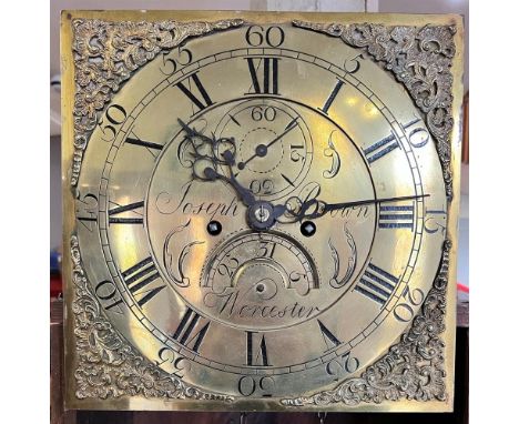 AN OAK CASED 30 HOUR LONGCASE CLOCKthe brass dial with dummy winders, subsidiary seconds dial and date aperture, signed 'JOSE