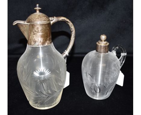 SILVER TOPPED DECANTERS &amp; OTHER ITEMS One decanter stands 24cm tall, with silver spout and handle, hallmarked Birmingham 