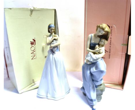 TWO LARGE NAO GROUPS:  01297 'Mother and Child' and 0200001413 'The Light of my Life' Condition Report : both figures perfect