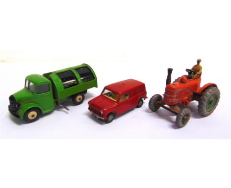 THREE DIECAST MODEL VEHICLES  circa 1950s-60s, comprising a Tri-ang Spot-On No.210/1, Morris Mini Van 'Royal Mail', red, gene