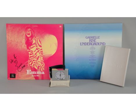 Emma Bunton, Free Me, signed vinyl album, Gabrielle Greatest Hits Special Edition 2 CD set, Rise, promotional Alarm Clock, Ri