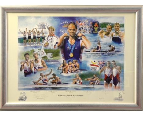 Endurance - Portrait of a Champion by Peter Cornwall, limited edition print 178/300 signed by Sir Steve Redgrave, framed, 19 