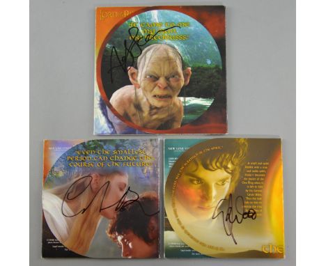 The Lord of the Rings, Three promotional Royal Mint coin sets, signed by Elijah Wood, Andy Serkis & Cate Blanchett (3).Proven