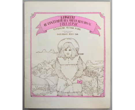 Tupholme Manor concert programme from 1971, including The Byrds, Incredible String Band, Sandy Denny, Swarbrick/Carthy & a Me